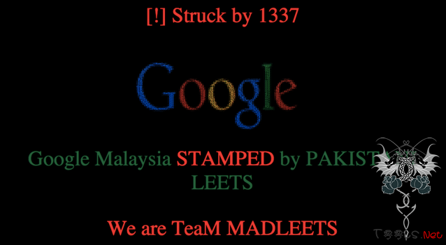 联网并没有想象中安全，Google 马来西亚主页被黑