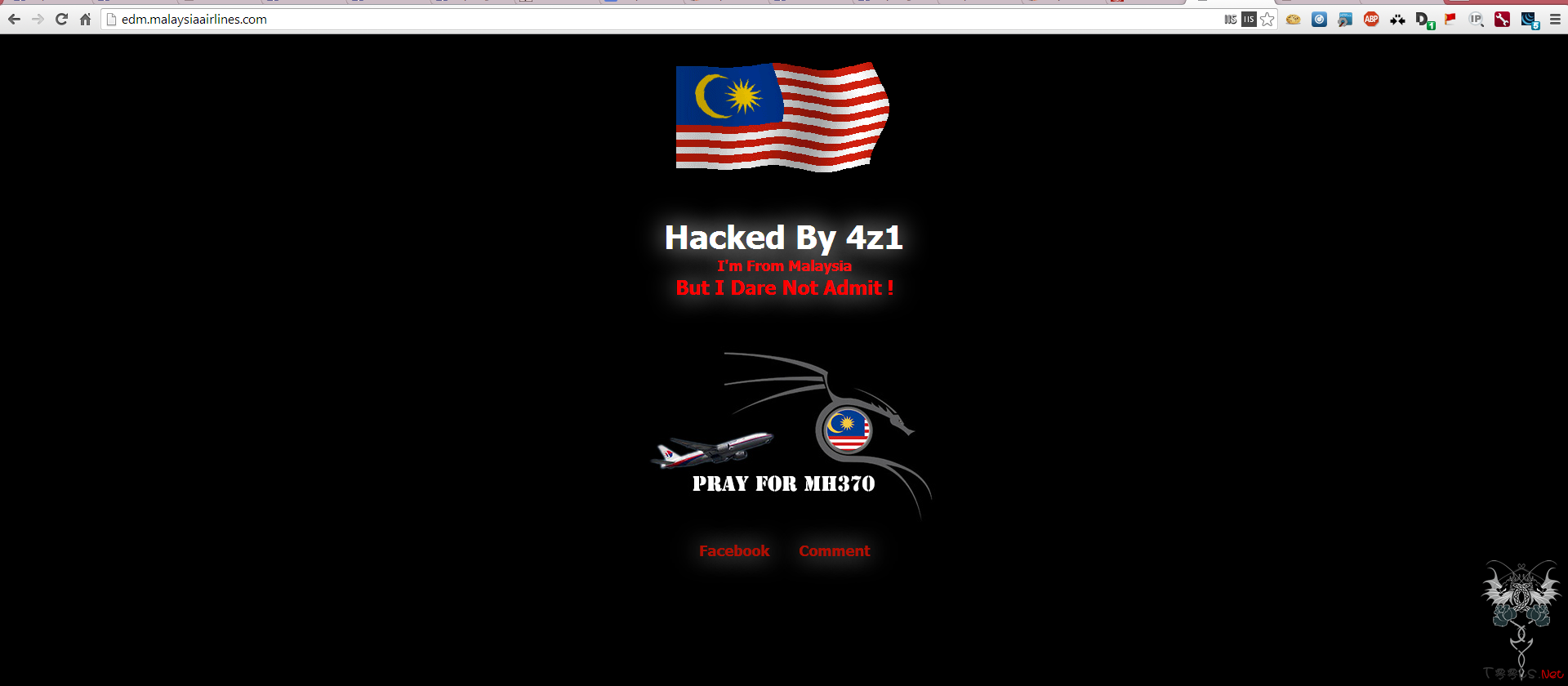 马航官方网站被黑，黑客质疑马来西亚刻意隐瞒
