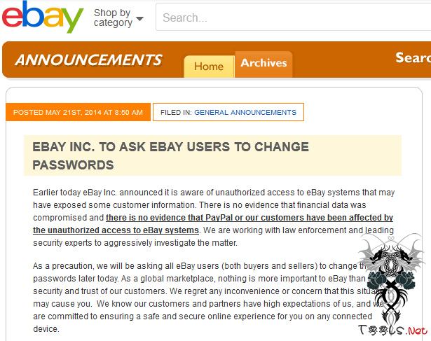 eBay Inc. To Ask eBay Users To Change Passwords