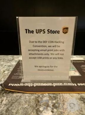 黑客大会将举行：UPS商店紧急叫停U盘和网页打印服务